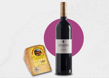 botella vino y queso curado canario